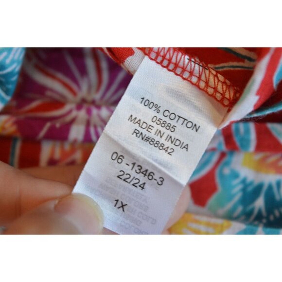 NWT Only Necessities Women's Plus Size Floral Cotton Summer Dress Size 1X 22/24 - Picture 8 of 10